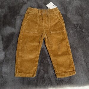 Zara Corduroy Kids Pants in Mustard Brown